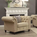 Acme Furniture Aurelia Accent Chairs Beige Linen