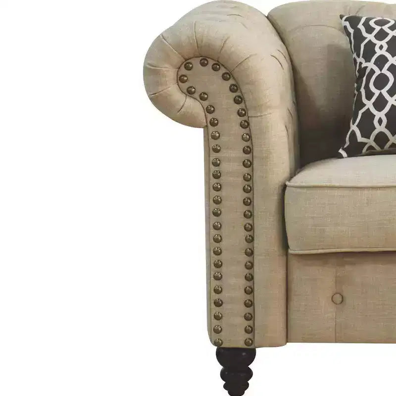 Acme Furniture Aurelia Accent Chairs Beige Linen