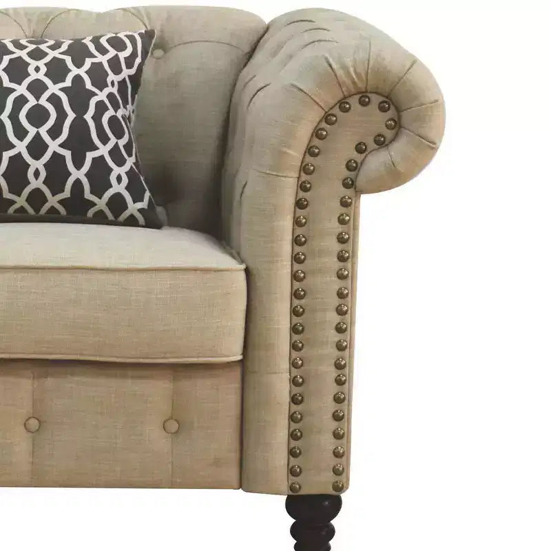 Acme Furniture Aurelia Accent Chairs Beige Linen