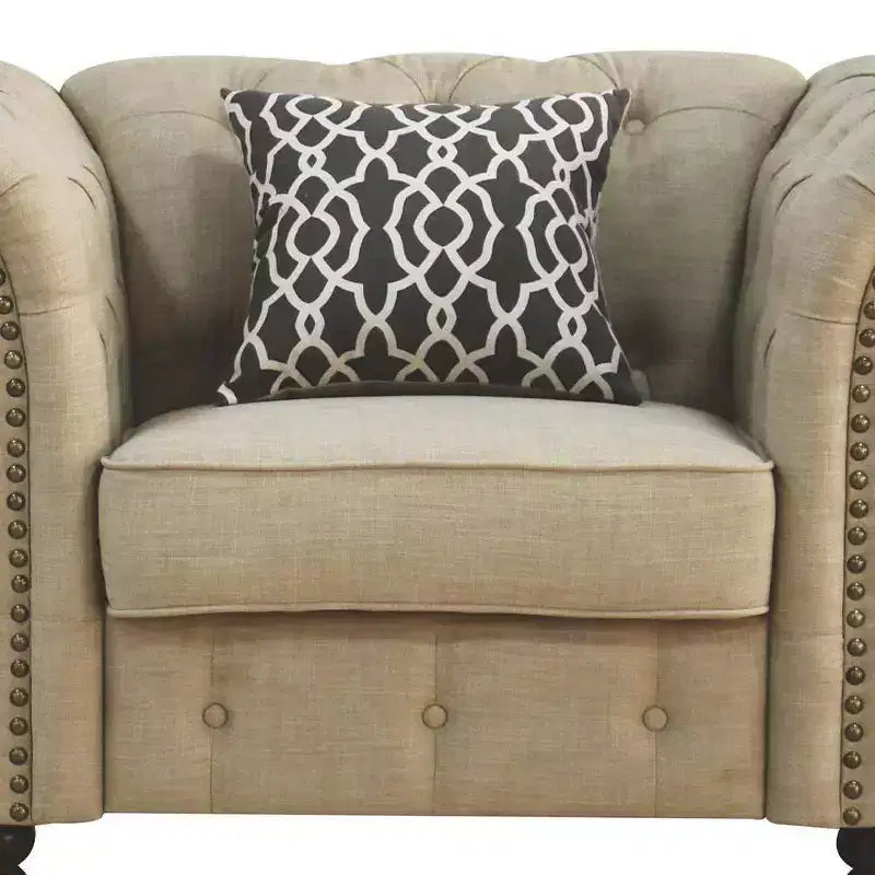Acme Furniture Aurelia Accent Chairs Beige Linen