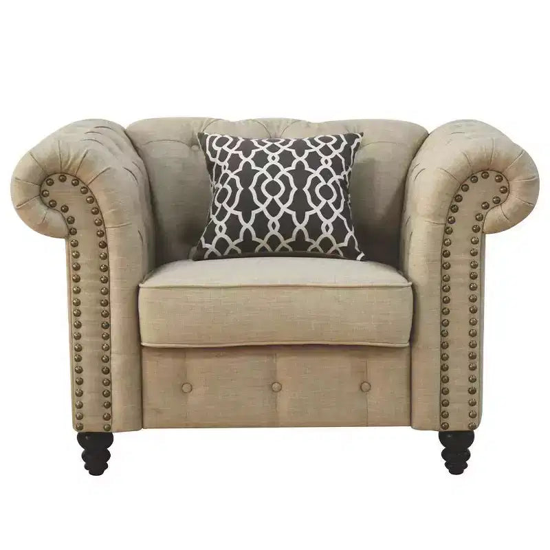 Acme Furniture Aurelia Accent Chairs Beige Linen