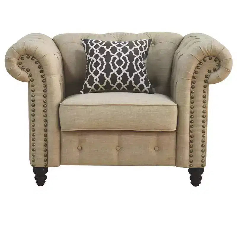 Acme Furniture Aurelia Accent Chairs Beige Linen