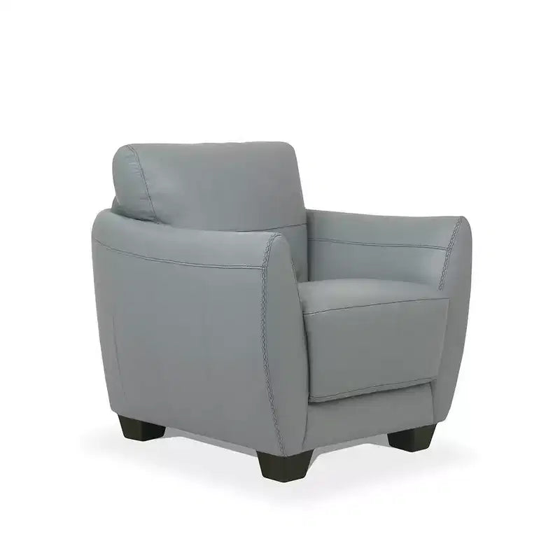 33" Valeria Chair Leather Green - Acme Furniture: Modern Polyester Upholstery, Wood Block Legs