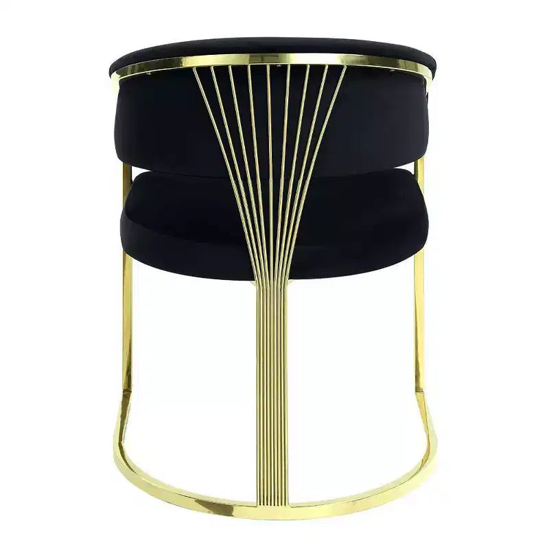 20" Fallon Accent Chair Black Velvet/Mirrored Gold - Acme Furniture: No Assembly, Stainless Steel Frame