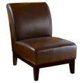 Darcy Slipper Chair Brown - Christopher Knight Home: Upholstered, Hardwood Frame, Spot Clean, 250lbs Capacity