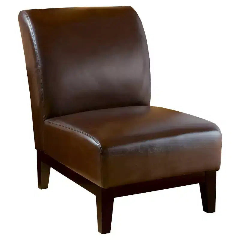 Darcy Slipper Chair Brown - Christopher Knight Home: Upholstered, Hardwood Frame, Spot Clean, 250lbs Capacity