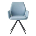 24" Segismunda Accent Chair Light Blue Leather/Black Finish - Acme Furniture