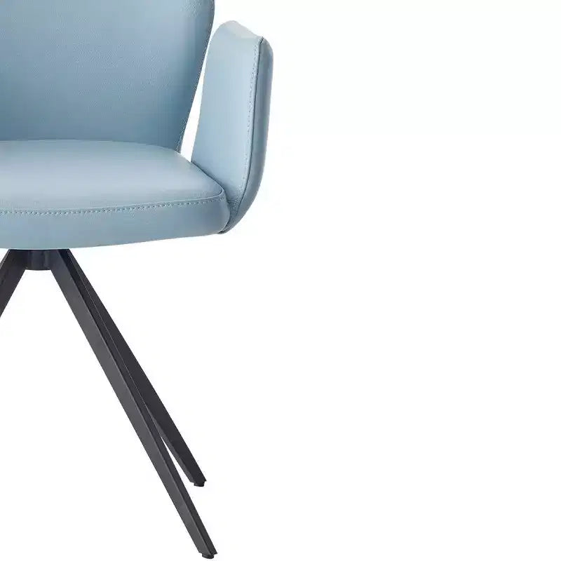 Fauteuil d'appoint Segismunda 24 po en cuir bleu clair/fini noir - Acme Furniture
