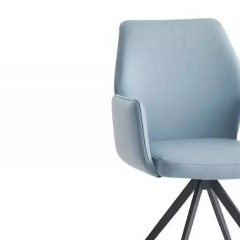 Fauteuil d'appoint Segismunda 24 po en cuir bleu clair/fini noir - Acme Furniture