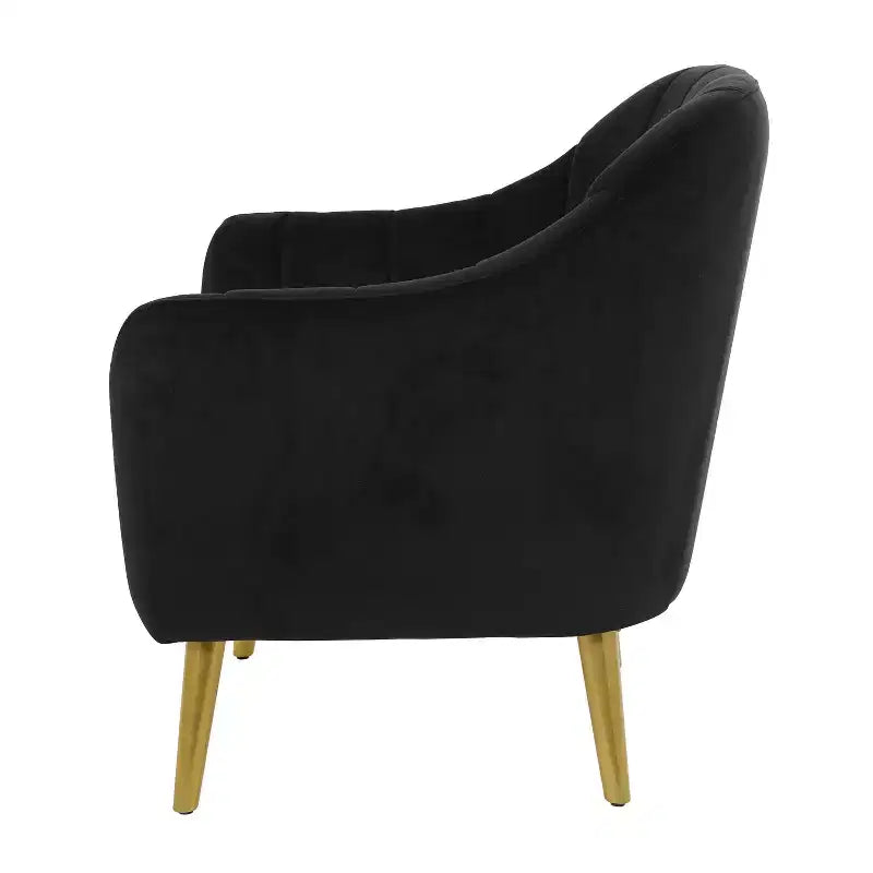 Fauteuil d'appoint contemporain en polyester noir Olivia & May 32 po x 30 po : Aucun assemblage requis, fini texturé, cadre en bois franc