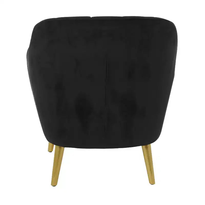 Fauteuil d'appoint contemporain en polyester noir Olivia & May 32 po x 30 po : Aucun assemblage requis, fini texturé, cadre en bois franc