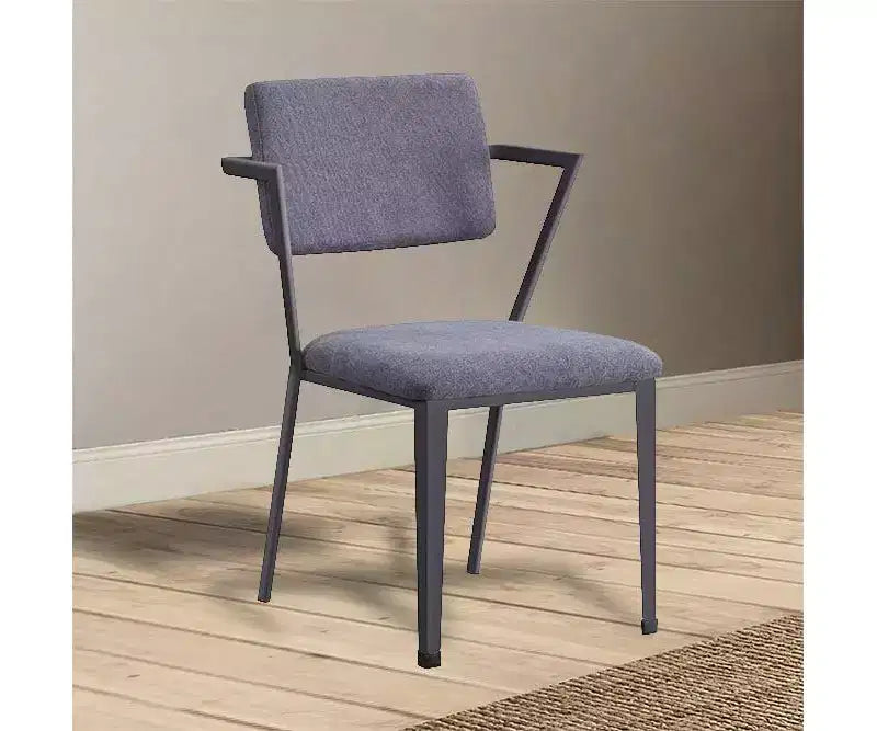 Acme Furniture 24" Cargo Fabric Chair Gray/Gunmetal: Linen Upholstery, Metal Frame, Tufted Design