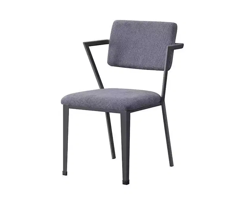 Acme Furniture 24" Cargo Fabric Chair Gray/Gunmetal: Linen Upholstery, Metal Frame, Tufted Design