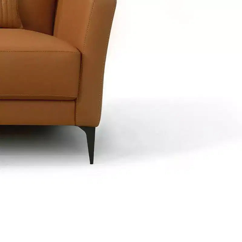 40" Tussio Accent Chair Saddle Tan Leather - Acme Furniture: Italian-Made, Bolster Cushions, Metal Legs, No Assembly Required