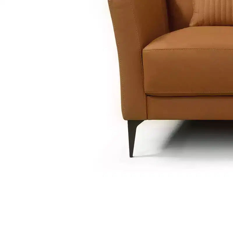 40" Tussio Accent Chair Saddle Tan Leather - Acme Furniture: Italian-Made, Bolster Cushions, Metal Legs, No Assembly Required