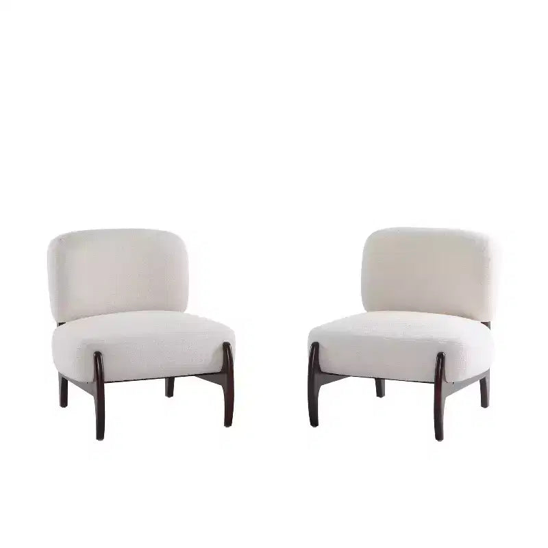 Christopher Knight Home Set of 2 Landon Modern Rubberwood Boucle Upholstered Accent Chairs
