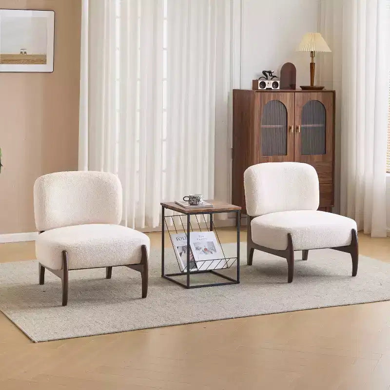 Christopher Knight Home Set of 2 Landon Modern Rubberwood Boucle Upholstered Accent Chairs
