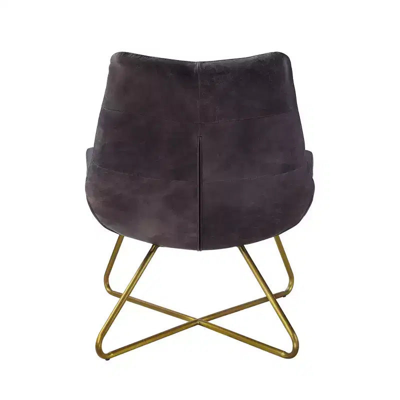 31" Dhalsim Accent Chair Antique BlackTop Grain Leather - Acme Furniture