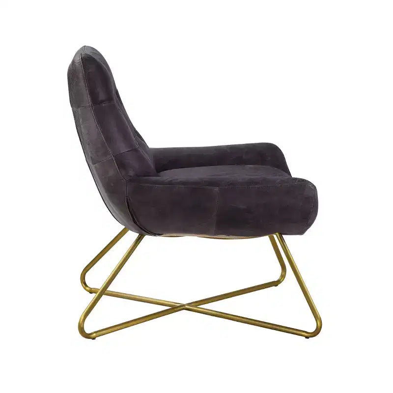 31" Dhalsim Accent Chair Antique BlackTop Grain Leather - Acme Furniture