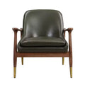 Christopher Knight Home Bella Modern Faux Leather and Wood Accent Chair Wasabi Green