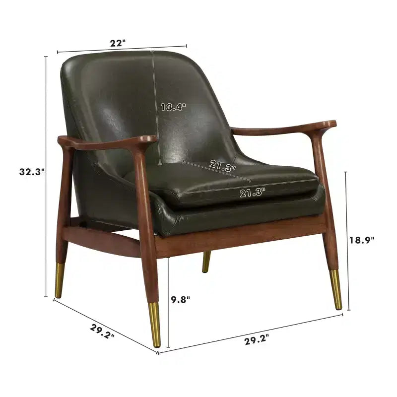 Christopher Knight Home Bella Modern Faux Leather and Wood Accent Chair Wasabi Green