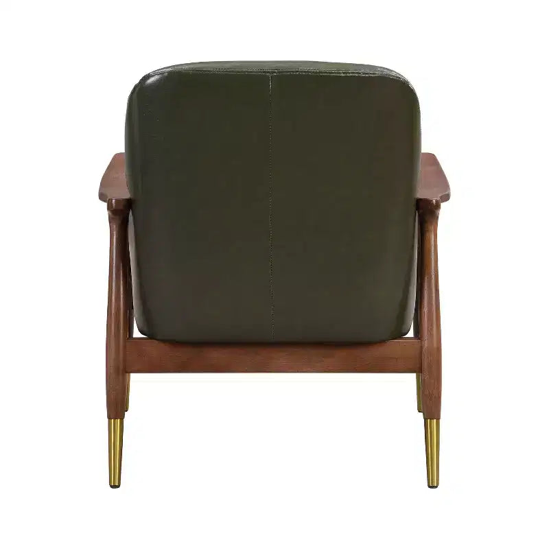 Christopher Knight Home Bella Modern Faux Leather and Wood Accent Chair Wasabi Green