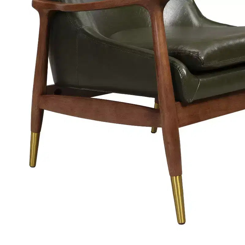 Christopher Knight Home Bella Modern Faux Leather and Wood Accent Chair Wasabi Green