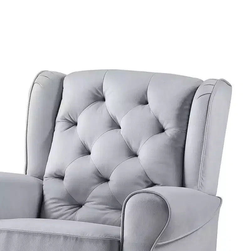 Zeger 35" Accent Chairs Gray Fabric - Acme Furniture: Swivel, Cotton, Wood & Metal Frame