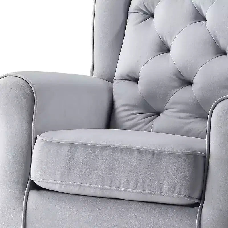Zeger 35" Accent Chairs Gray Fabric - Acme Furniture: Swivel, Cotton, Wood & Metal Frame