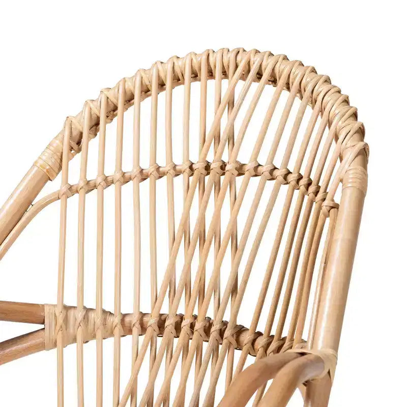 Jayden Fabric Upholstered and Rattan Accent Chair White/Natural - bali & pari