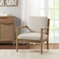 Marlee Upholstered Accent Armchair Ivory: Solid Wood Frame, Transitional Style - Madison Park