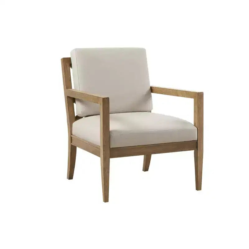 Marlee Upholstered Accent Armchair Ivory: Solid Wood Frame, Transitional Style - Madison Park