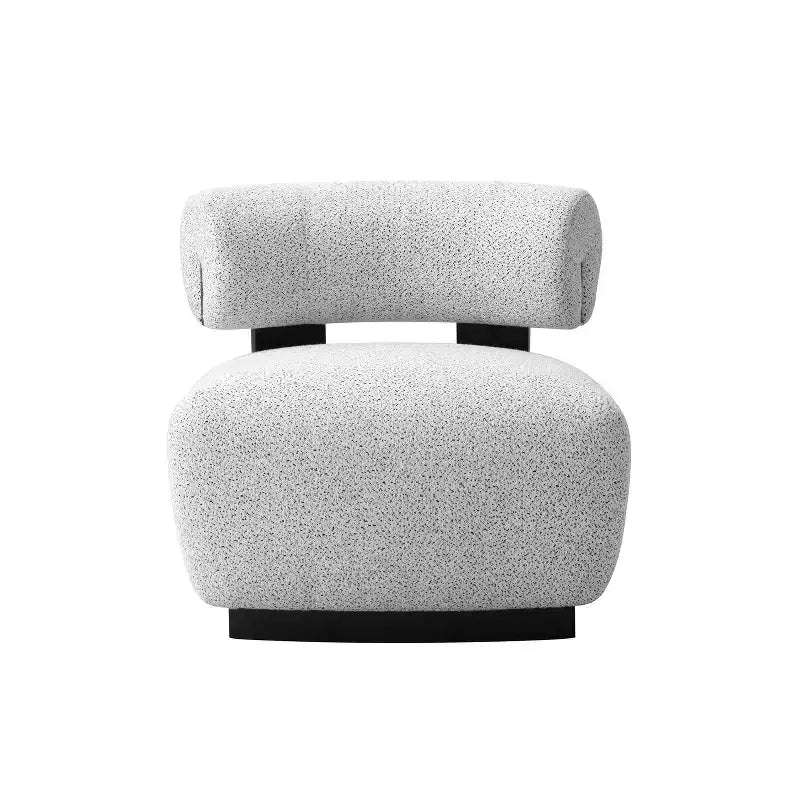 Manhattan Comfort Bartow Modern Woven Fabric Upholstered Accent Chair Ivory/Black