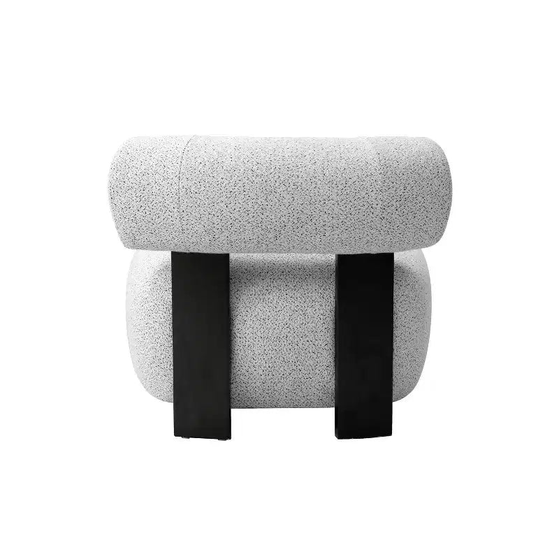 Manhattan Comfort Bartow Modern Woven Fabric Upholstered Accent Chair Ivory/Black