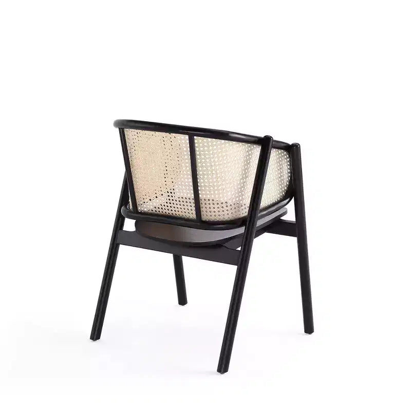 Lot de 2 fauteuils Versailles en bois noir/rotin naturel - Manhattan Comfort : Structure en frêne massif, aucun assemblage requis
