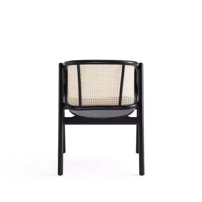 Lot de 2 fauteuils Versailles en bois noir/rotin naturel - Manhattan Comfort : Structure en frêne massif, aucun assemblage requis