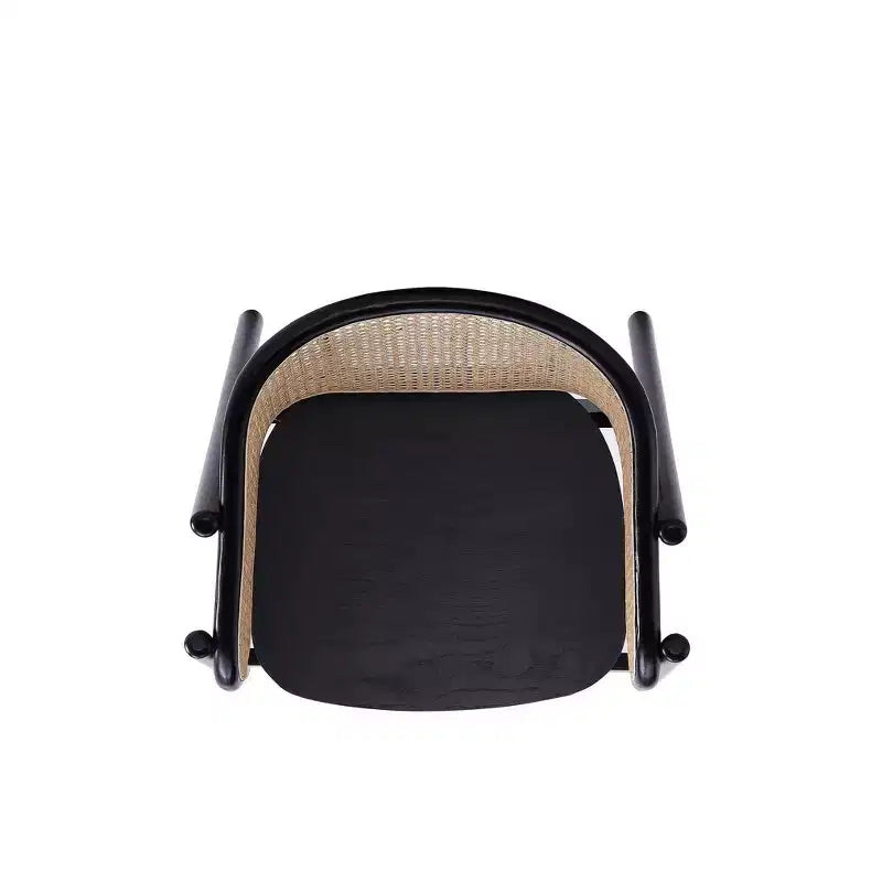 Lot de 2 fauteuils Versailles en bois noir/rotin naturel - Manhattan Comfort : Structure en frêne massif, aucun assemblage requis
