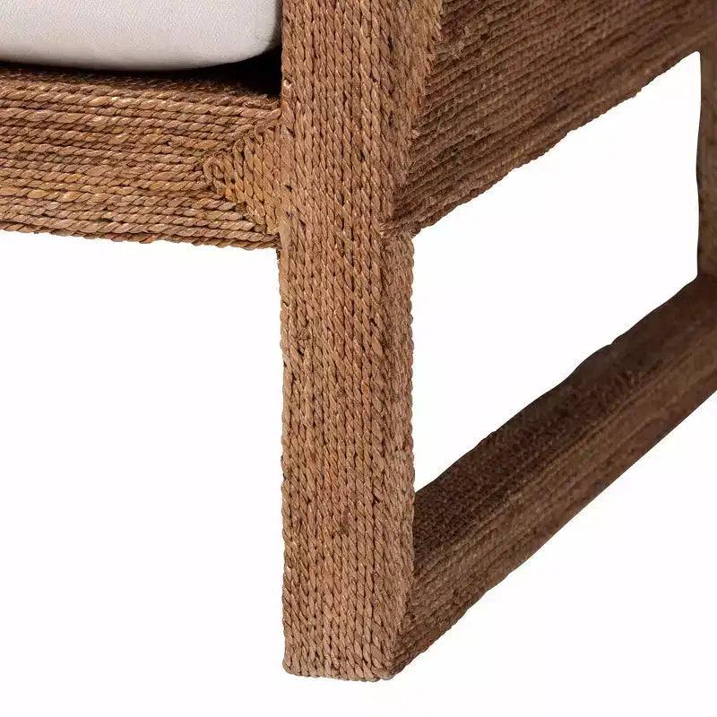 bali & pari Helina Seagrass and Acacia Wood Arm Chair Bleached Light Brown
