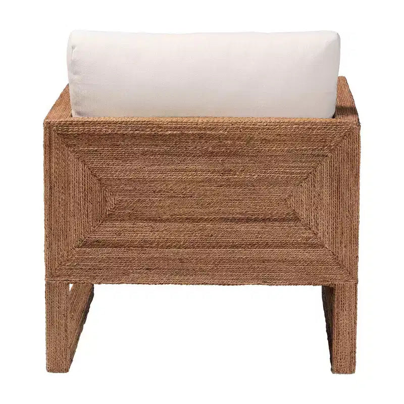 bali & pari Helina Seagrass and Acacia Wood Arm Chair Bleached Light Brown