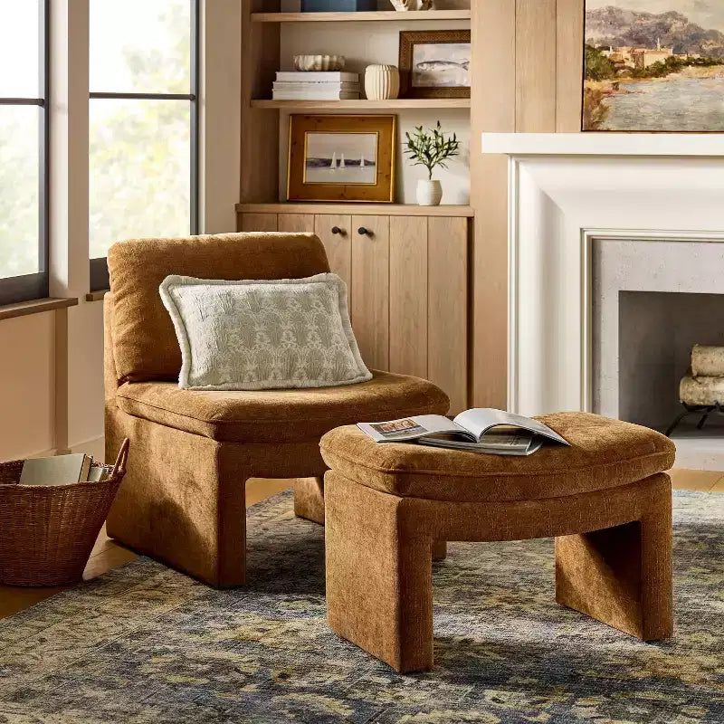 Saddle Seat Slipper Chair Camel - Threshold™ designed with Studio McGee