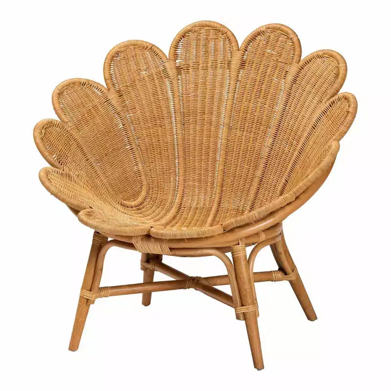 bali & pari Fauteuil d'appoint fleur en rotin Blossom miel