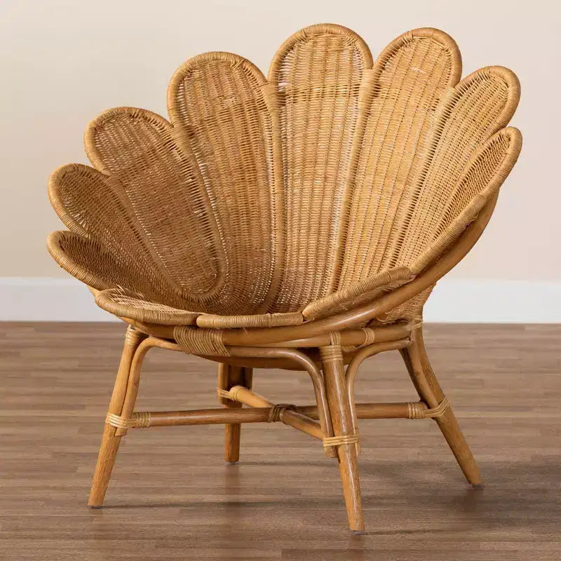 bali & pari Fauteuil d'appoint fleur en rotin Blossom miel