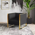 Set of 2 Trillium Velvet Accent Chairs Black - Manhattan Comfort: Gold Finish, No Assembly Required