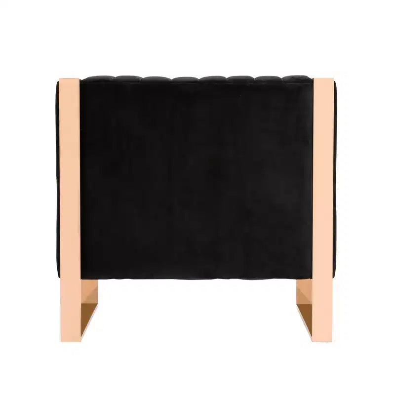 Lot de 2 fauteuils d'appoint en velours Trillium noir – Manhattan Comfort : Finition dorée, aucun assemblage requis