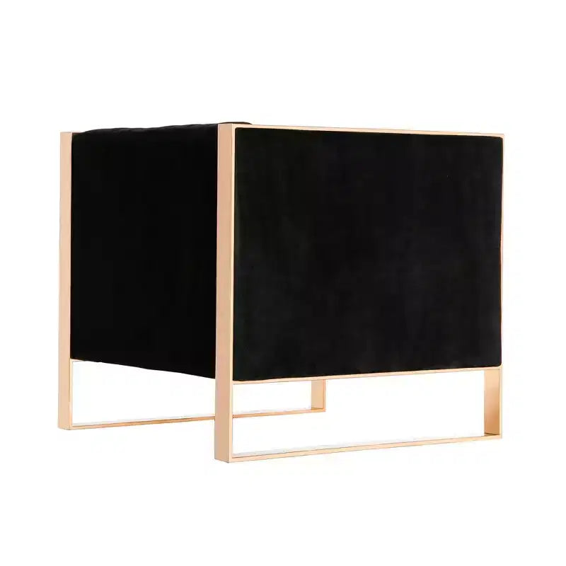 Lot de 2 fauteuils d'appoint en velours Trillium noir – Manhattan Comfort : Finition dorée, aucun assemblage requis