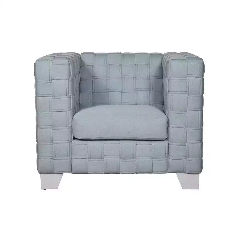 Acme Furniture Saree Accent Chair Light Teal Chenille/White Finish