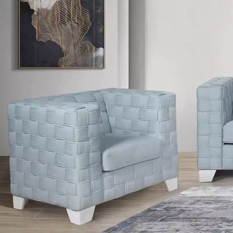 Acme Furniture Saree Accent Chair Light Teal Chenille/White Finish