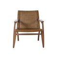 Daire Accent Chair Natural: Rattan Back, Mahogany Frame, Microfiber Seat - Madison Park