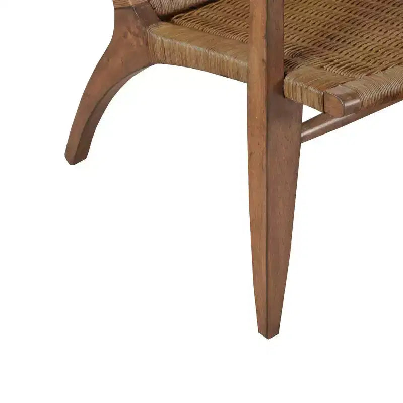 Daire Accent Chair Natural: Rattan Back, Mahogany Frame, Microfiber Seat - Madison Park
