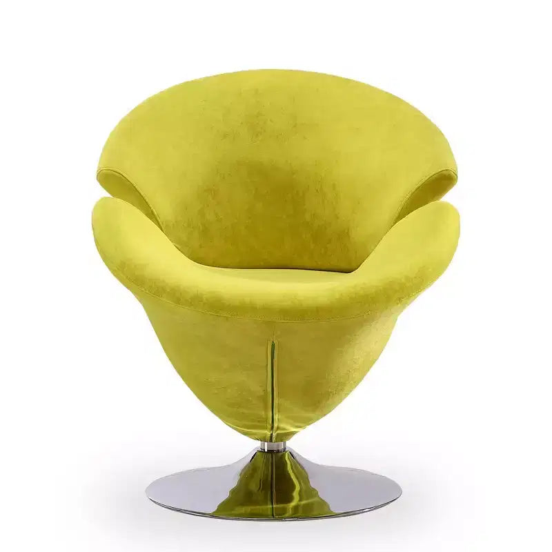 Manhattan Comfort Lot de 4 Chaises d'appoint pivotantes Tulip Orange/Jaune : Revêtement en velours, Aucun assemblage requis